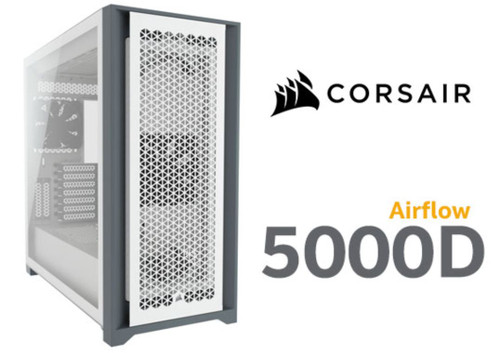 Corsair 5000D AIRFLOW E-ATX, ATX, USB Type-C, 1x 120mm Front & Rear, Radiator 360mm. 7+2 PCI Slot, 4x 2.5' SSD, 2x 3.5' HDD. VGA 420mm. White. Case Corsair 5000D AIRFLOW E-ATX, ATX, USB Type-C, 1x 120mm Front & Rear, Radiator 360mm. 7+2 PCI Slot, 4x 2.5' SSD, 2x 3.5' HDD. VGA 420mm. White. Case