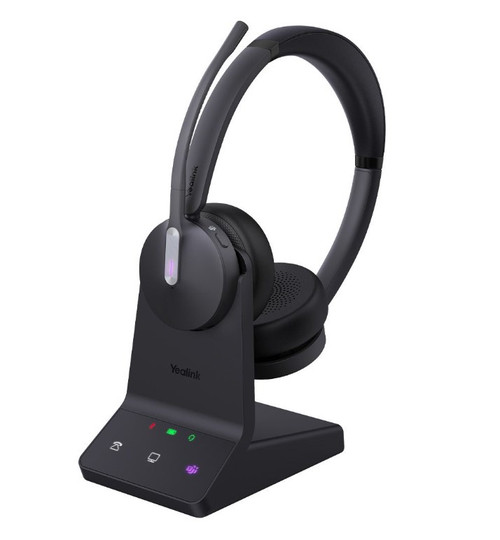 Yealink WH64 Dual Teams DECT Wireless Headset, DECT & Bluetooth Hybrid Wireless Technology, Busylight, 3-Mic Noise Cancellation, Charging Stands