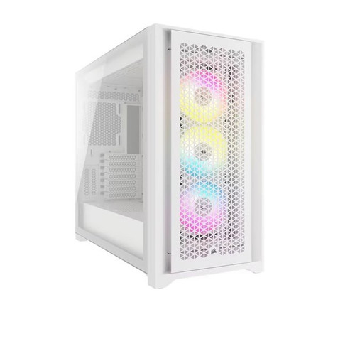 Corsair iCUE 5000D RGB High Airflow, 3x AF120 RGB Elite Fan, Lighting Node Pro Controller, Tempered Glass Mid-Tower, White Gaming Case Corsair iCUE 5000D RGB High Airflow, 3x AF120 RGB Elite Fan, Lighting Node Pro Controller, Tempered Glass Mid-Tower, White Gaming Case
