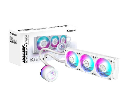 Gigabyte AORUS WATERFORCE X II 360 ICE LCD display AIO liquid cooler, Intel 2066, 2011,1366,115x,1700, AMD TR4, AM5, AM4, sTRX4 Gigabyte AORUS WATERFORCE X II 360 ICE LCD display AIO liquid cooler, Intel 2066, 2011,1366,115x,1700, AMD TR4, AM5, AM4, sTRX4