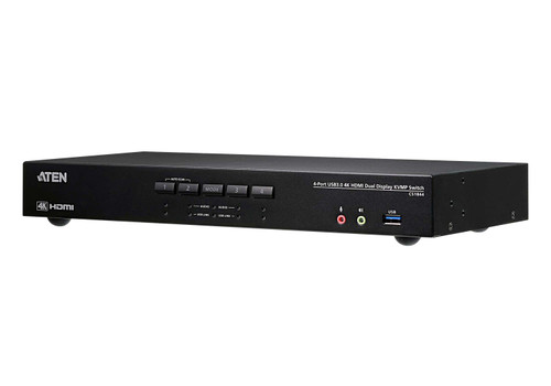 Aten Desktop KVMP Switch 4 Port Dual Display 4k HDMI w/ audio, Cables Included, 2x USB Port, Selection Via Front Panel Aten Desktop KVMP Switch 4 Port Dual Display 4k HDMI w/ audio, Cables Included, 2x USB Port, Selection Via Front Panel