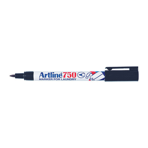 Artline 750 Laundry Marker 0.7mm Bullet Black Bx12