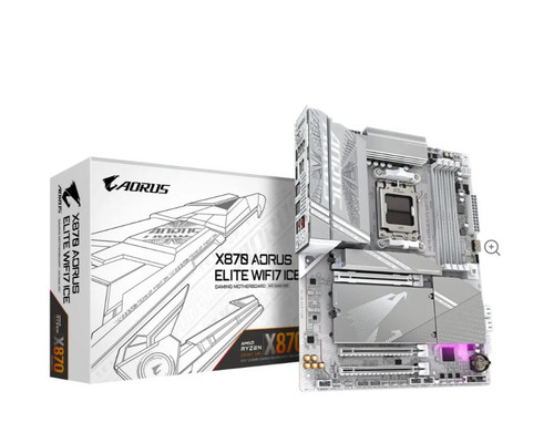 Gigabyte X870 AORUS ELITE WF7 ICE AMD AM5 ATX Motherboard 4x DDR5~256GB,3x PCIe x16, 4x M.2, 4x SATA 6, 4x USB 3.2, 4x USB2.0, 2x USB-C, Gigabyte X870 AORUS ELITE WF7 ICE AMD AM5 ATX Motherboard 4x DDR5~256GB,3x PCIe x16, 4x M.2, 4x SATA 6, 4x USB 3.2, 4x USB2.0, 2x USB-C,