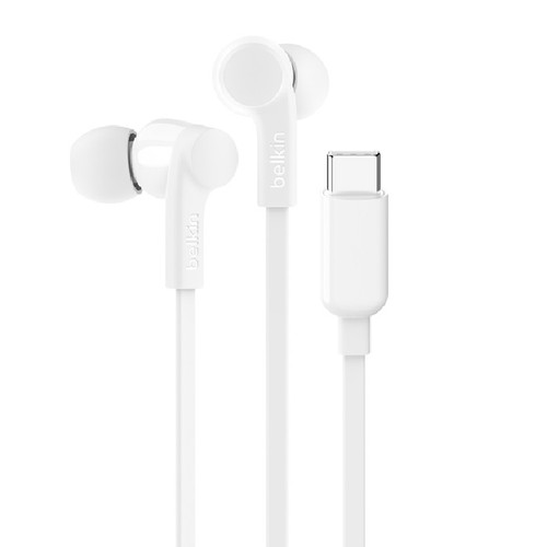 Belkin SoundForm Headphones With USB-C Connector (USB-C Headphones) - White (G3H0002fqWHV2), Sweat and Splash Resistance, Built-In Microphone, 2YR Belkin SoundForm Headphones With USB-C Connector (USB-C Headphones) - White (G3H0002fqWHV2), Sweat and Splash Resistance, Built-In Microphone, 2YR