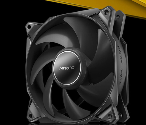 Antec StormT3 120mm PWM FDB FaN High Airflow 66.56 CFM, Air Pressure 2.7, Noise Level 25.8. Woven Cable, PMW Daisy Chain design, 3 Yrs Warranty Antec StormT3 120mm PWM FDB FaN High Airflow 66.56 CFM, Air Pressure 2.7, Noise Level 25.8. Woven Cable, PMW Daisy Chain design, 3 Yrs Warranty