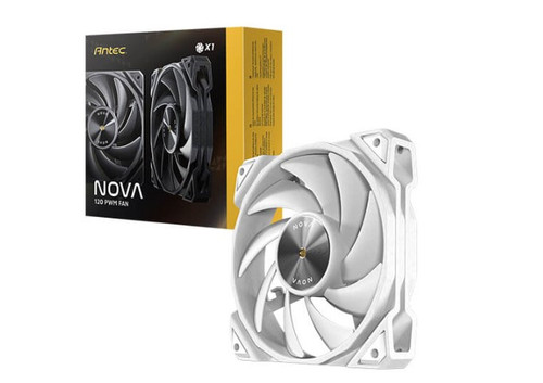 Antec Nova White 120 PWM 3-Phase Speed Controller. Low Power, High Heat Dissipation, Low Noise Ultimate Fan - 1x Fan with controller Antec Nova White 120 PWM 3-Phase Speed Controller. Low Power, High Heat Dissipation, Low Noise Ultimate Fan - 1x Fan with controller