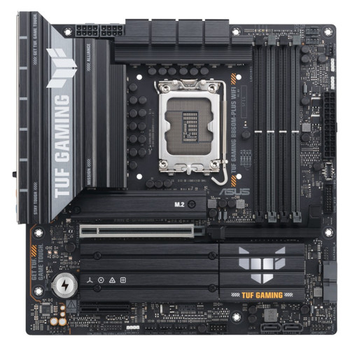 ASUS TUF GAMING B860M-PLUS WIFI LGA1851 mATX Motherboard 256GB, 4x DDR5, 1 x PCIe 5.0, 3 x M.2 slots, 4 x SATA, WiFi 7, 1 x HDMI, 1 x DP ASUS TUF GAMING B860M-PLUS WIFI LGA1851 mATX Motherboard 256GB, 4x DDR5, 1 x PCIe 5.0, 3 x M.2 slots, 4 x SATA, WiFi 7, 1 x HDMI, 1 x DP