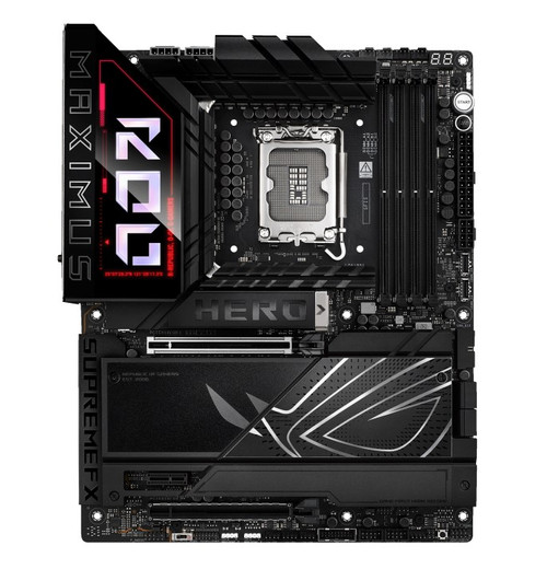 ASUS ROG MAXIMUS Z890 HERO LGA1851 ATX Motherboard 192GB, 4x DDR5, 1 x PCIe 5.0 x16 slots, 6 x M.2 slots,1 x SlimSAS, 4 x SATA 6Gb/s ASUS ROG MAXIMUS Z890 HERO LGA1851 ATX Motherboard 192GB, 4x DDR5, 1 x PCIe 5.0 x16 slots, 6 x M.2 slots,1 x SlimSAS, 4 x SATA 6Gb/s