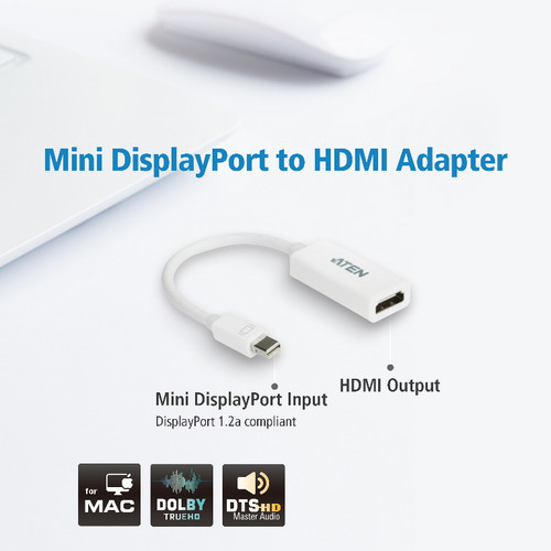 Aten Mini DisplayPort to HDMI Adapter, Supports VGA, SVGA, XGA, SXGA, UXGA and resolutions up to 1920x1200(PC) / 1080p(HDTV) Aten Mini DisplayPort to HDMI Adapter, Supports VGA, SVGA, XGA, SXGA, UXGA and resolutions up to 1920x1200(PC) / 1080p(HDTV)