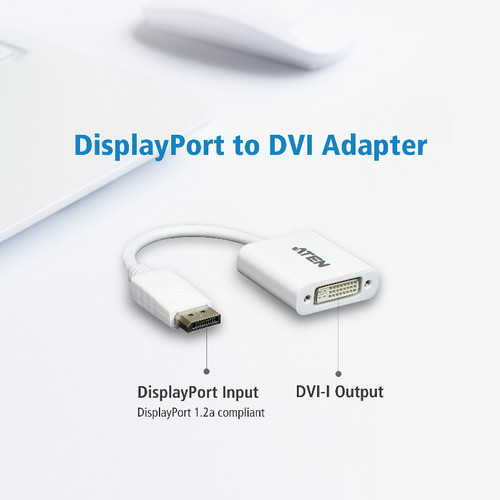 Aten DisplayPort to DVI Adapter, Converts DisplayPort signals to DVI output, DisplayPort 1.2 a compliant, Supports VGA, SVGA, XGA, Aten DisplayPort to DVI Adapter, Converts DisplayPort signals to DVI output, DisplayPort 1.2 a compliant, Supports VGA, SVGA, XGA,
