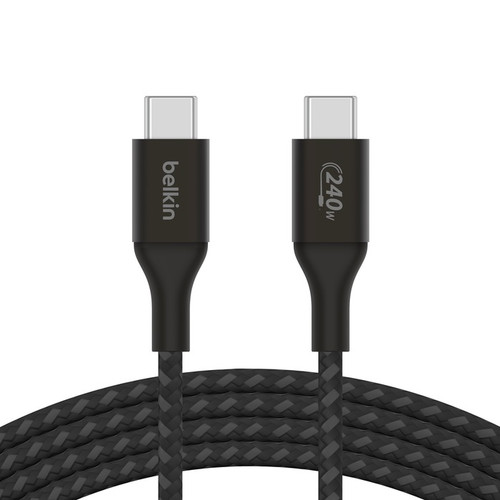 Belkin BoostCharge USB-C to USB-C Cable 2M - Black (CAB015bt2Mbk), 240W, 480Mbps, 30K bend, Samsung Galaxy,iPad,MacBook,Google,OPPO,Nokia,2YR Belkin BoostCharge USB-C to USB-C Cable 2M - Black (CAB015bt2Mbk), 240W, 480Mbps, 30K bend, Samsung Galaxy,iPad,MacBook,Google,OPPO,Nokia,2YR