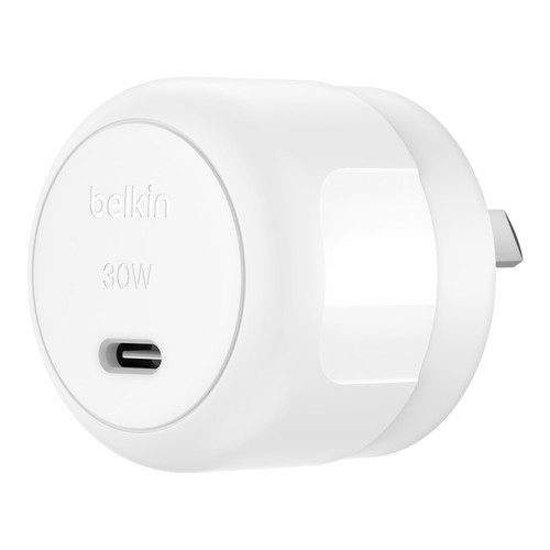Belkin BoostCharge USB-C PD 3.0 PPS Wall Charger 30W - White(WCA008auWH),Dynamic Power Delivery,Compact,travel-ready design,USB-C PD 3.0 Certified,2YR Belkin BoostCharge USB-C PD 3.0 PPS Wall Charger 30W - White(WCA008auWH),Dynamic Power Delivery,Compact,travel-ready design,USB-C PD 3.0 Certified,2YR
