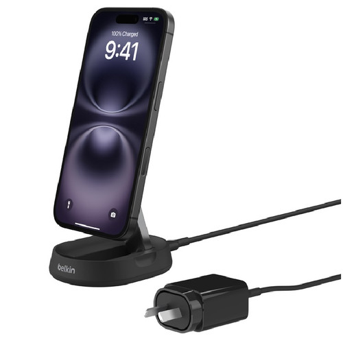 Belkin BoostCharge Pro Convertable Magnetic Wireless Charging Stand with Qi2 15W, Black(WIA008auBK), 20W Power Supply With USB - C Cable Belkin BoostCharge Pro Convertable Magnetic Wireless Charging Stand with Qi2 15W, Black(WIA008auBK), 20W Power Supply With USB - C Cable
