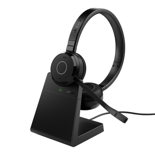Jabra Evolve 65 TE Link390a UC Stereo Stand Bluetooth Headset, 16-hour battery life, 30-metre wireless range, Passive Noise Cancellation, Busy Light Jabra Evolve 65 TE Link390a UC Stereo Stand Bluetooth Headset, 16-hour battery life, 30-metre wireless range, Passive Noise Cancellation, Busy Light