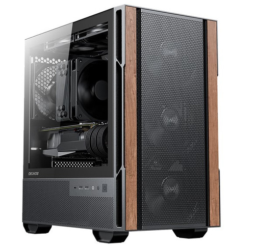 OKINOS Cypress 3 Genuine Walnut Wood MicroATX with 4×120mm, USB-C, 3 Pin Non-PWM Case Fans Pre-Installed,Temper Glass Side Panel, Case OKINOS Cypress 3 Genuine Walnut Wood MicroATX with 4×120mm, USB-C, 3 Pin Non-PWM Case Fans Pre-Installed,Temper Glass Side Panel, Case