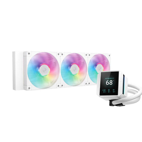 DeepCool MYSTIQUE 360 WH ARGB High-Performance Liquid Coolers, 5th Gen Pump 360mm Radiator, 2.8' 640x480 TFT Screen DeepCool MYSTIQUE 360 WH ARGB High-Performance Liquid Coolers, 5th Gen Pump 360mm Radiator, 2.8' 640x480 TFT Screen