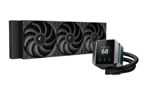 DeepCool MYSTIQUE 360 LCD Liquid Cooler 360mm 5th Gen Pump 3400RPM AIO 2.8' 640x480 TFT LCD Screen Anti-Leak Tech FT12 SE PWM Fans, Grey and Black DeepCool MYSTIQUE 360 LCD Liquid Cooler 360mm 5th Gen Pump 3400RPM AIO 2.8' 640x480 TFT LCD Screen Anti-Leak Tech FT12 SE PWM Fans, Grey and Black