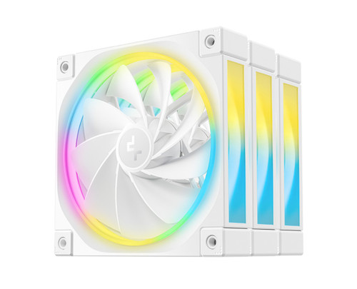 DeepCool FL12R White 120mm (3-Pack) Unique Addressable RGB High Performance Fans, Low Noise, 4-pin PWM, Fluid Dynamic Bearing DeepCool FL12R White 120mm (3-Pack) Unique Addressable RGB High Performance Fans, Low Noise, 4-pin PWM, Fluid Dynamic Bearing