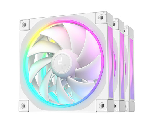 DeepCool FL12 3IN1 WH (3-Pack) 120mm Unique ARGB Fans, Low Noise, 4-pin PWM, Fluid Dynamic Bearing, Addressable RGB LED DeepCool FL12 3IN1 WH (3-Pack) 120mm Unique ARGB Fans, Low Noise, 4-pin PWM, Fluid Dynamic Bearing, Addressable RGB LED