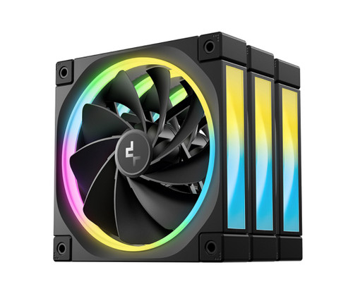 DeepCool FL12R 120mm (3-Pack) Unique Addressable RGB High Performance Fans, Low Noise, 4-pin PWM, Fluid Dynamic Bearing DeepCool FL12R 120mm (3-Pack) Unique Addressable RGB High Performance Fans, Low Noise, 4-pin PWM, Fluid Dynamic Bearing