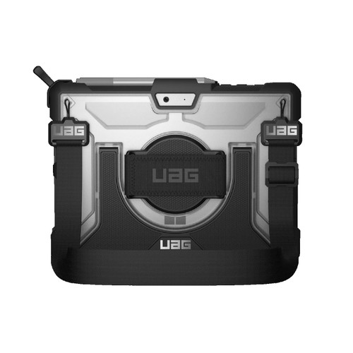 UAG Plasma Surface Go 4 with/Hand & Shoulder Strap Case - Ice(321073114343),DROP+ Military Standard,Armor Shell,Built-in Kickstand,360-Degree Rotating