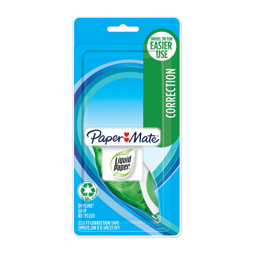 Paper Mate Liquid Paper Dryline Grip Correctable Tape Box 6 Paper Mate Liquid Paper Dryline Grip Correctable Tape Box 6