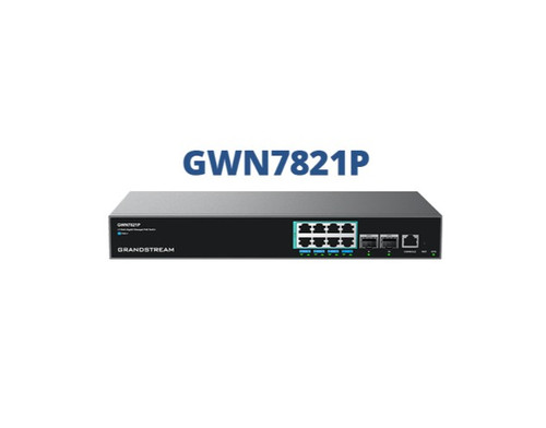 Grandstream GWN7821P Enterprise Layer 3 Managed Multi-Gigabit PoE Network Switch, 8 x 2.5 GigE PoE++, 2 x 10G SFP+ Grandstream GWN7821P Enterprise Layer 3 Managed Multi-Gigabit PoE Network Switch, 8 x 2.5 GigE PoE++, 2 x 10G SFP+