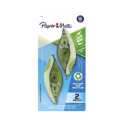 Paper Mate Liquid Paper Dryline Correctable Tape Pack of 2 Box 6 Paper Mate Liquid Paper Dryline Correctable Tape Pack of 2 Box 6