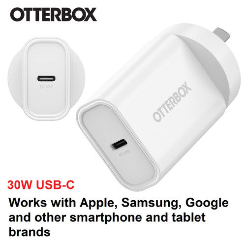 OtterBox 30W USB-C (Type I) PD Fast Wall Charger - White (78-81353), Compact, Drop Tested,Safe & Smart Charging,Best for Apple, 7 Years Warranty