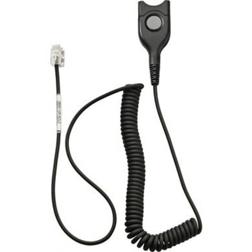 EPOS | Sennheiser Standard Bottom cable: EasyDisconnect to Modular Plug - Coiled cable - code 01 for direct connection to most phones. EPOS | Sennheiser Standard Bottom cable: EasyDisconnect to Modular Plug - Coiled cable - code 01 for direct connection to most phones.