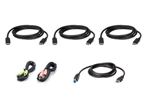 Aten CS1964 Cable Kit, includes 3 1.5m DisplayPort cables, 1.8m USB, audio input and output cables