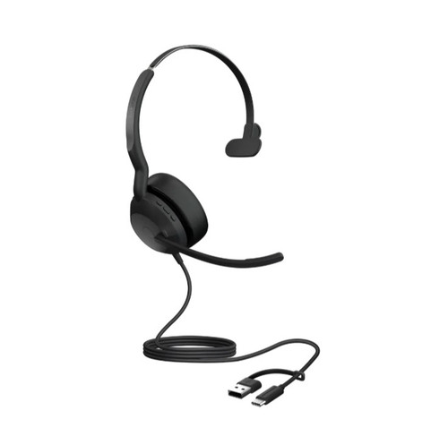 Jabra Evolve2 50, USB C/A UC Mono Headset, Bluetooth®, 4 microphones, Active Noise Cancellation, Busylight, Call management, Air Comfort technology