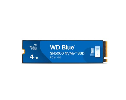 Western Digital WD Blue SN5000 NVMe™ 4TB SSD 2.5' M.2 2280, 5,500MB/s R 5,000MB/s W, 690K IOPS R / 900K IOPS W, PCIe Gen4 x4, 5-Y Warranty