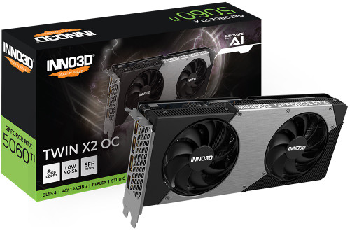 INNO3D nVidia GeForce RTX 5060 Ti TWIN X2 OC 8GB GDDR7, 2602MHz Boost Clock, RAM 28Gbps, 3xDP, 1xHDMI