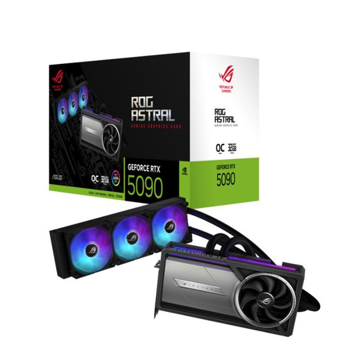 ASUS nVidia GeForce ROG-ASTRAL-LC-RTX5090-O32G-GAMING 32GB GDDR7 2580MHz Boost 28Gbps 512-bit Digital Max Res 7680 x 4320