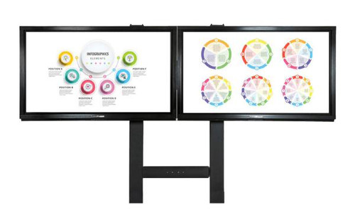 TouchBoard Wall Mount Fixed Height Dual Screen System. VESA to 2000 x 600, Supports Dual LED Panels up to 75" and 136kg. Black. TouchBoard Wall Mount Fixed Height Dual Screen System. VESA to 2000 x 600, Supports Dual LED Panels up to 75" and 136kg. Black.