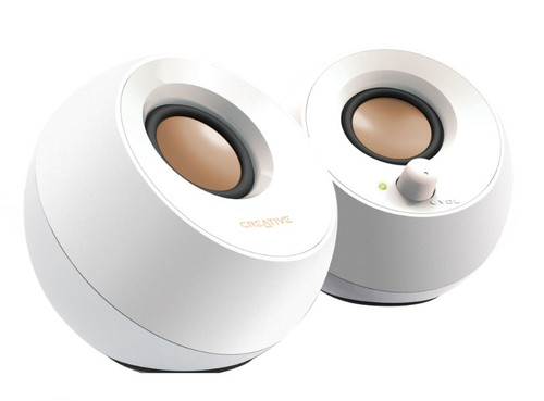 Creative 90024920, Pebble 2.0 Speaker, AUX-in, Line-in, USB, White, 1 Year Warranty