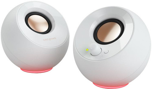 Creative 90064220, Pebble SE 2.0 Speaker, Aux-in, USB-C, White, 1 Year Warranty