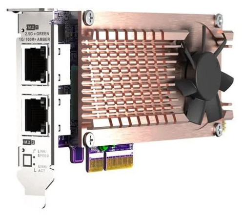 QNAP QM2 series QM2-2P2G2T, 2 x PCIe 2280 M.2 SSD slots, PCIe Gen3 x 4 , 2 x  Intel I225LM 2.5GbE NBASE-T port