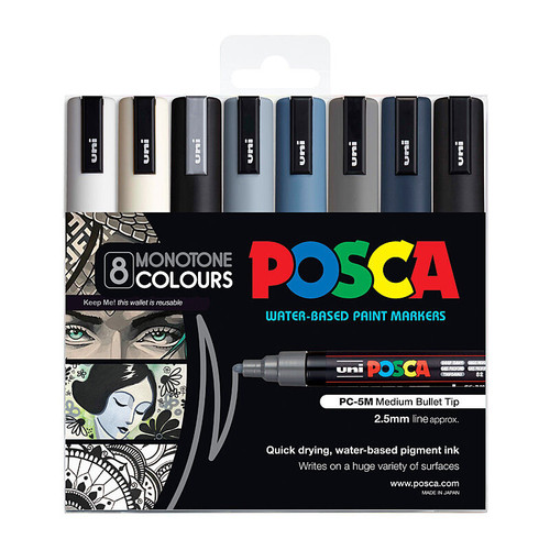 Posca PC-5M Medium Bullet Mono Pack 8