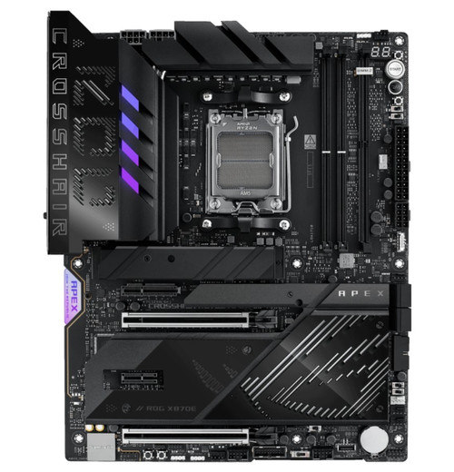 ASUS AMD ROG CROSSHAIR X870E APEX (AM5) ATX Motherboard, DDR5, 18+2+2 Power Stages, AI Cache Boost, PCie 5,0 2x X16, 3x M.2, USB 4, Wi-Fi 7