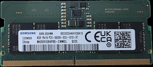 Samsung OEM 8GB (1x8GB) DDR5 SODIMM 5600MHz C46 1.1V Notebook Laptop Memory (ex-demo) ~CT8G48C40S5 Samsung OEM 8GB (1x8GB) DDR5 SODIMM 5600MHz C46 1.1V Notebook Laptop Memory (ex-demo) ~CT8G48C40S5