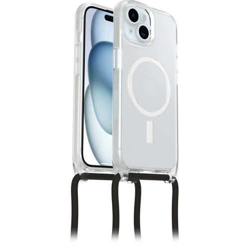 OtterBox React Necklace MagSafe Apple iPhone 15 (6.1') Case Clear - (77-93592), DROP+ Military Standard, Detachable Nylon Rope, 7 Years Warranty