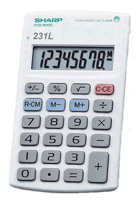 Calculator Sharp EL231L 8 Digit Large Display