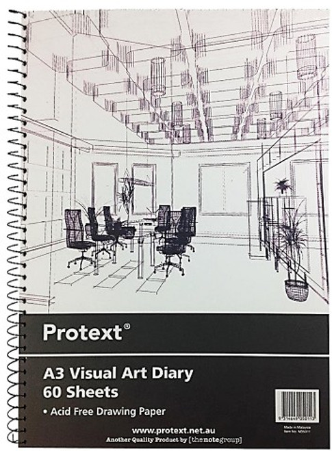 Visual Art Diary A3 110gsm 60 Leaf Protext NB5011 Clear Cover Portrait