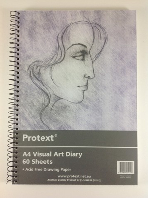 Visual Art Diary A4 110gsm 60 Leaf Protext NB5010 Clear Cover