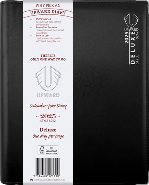 Diary Upward 8242 B5 PVC Deluxe Day to a page Wiro with Tabs Y2026
