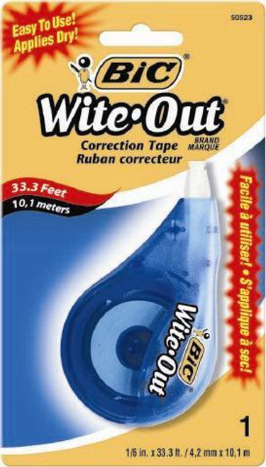Correction Tape Bic Wite Out 4.2mm x 10.1M Blister Card 50523