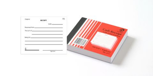 Cash Receipt Book 100 x 125mm Carbon Olympic 615 Triplicate