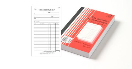 Invoice and Statement Tax Book Olympic 625 Triplicate 200mm x 125mm